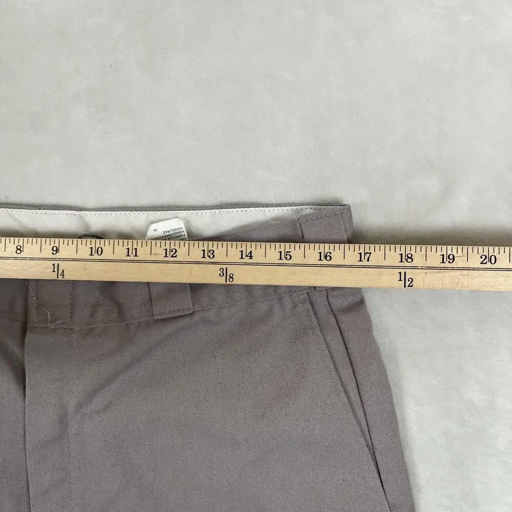 Vintage Dickies Shorts Mens 34 Gray Work Chino 10 Inseam Workwear Relaxed Fit